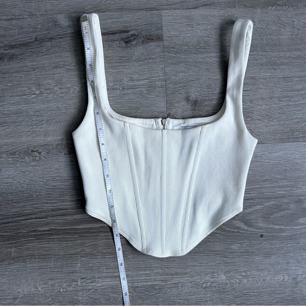 Women’s Princess Polly White Kaeshia Rib Bustier White Top size 2 - Picture 7 of 7